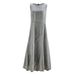 Women's Plus Size Slim Fit Dress Style Striped Round Neck Sleeveless_ecoleips.com