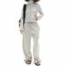 Men's Retro High Neck Zip-Up Hoodie & Wide Leg Sweatpants Two-Piece Set - Streetwear Outfit For Casual Wear_ecoleips.com