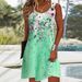Women's Casual A-Line Dress With 3D Print | Sleeveless U-Neck Sundress | Plus Size Available | Breathable Polyester | Office To Weekend Wear (S-XXXL)_ecoleips.com