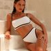 Women's Clothing Women's Two Piece Swimsuit Black And White Swimsuit Big Backless Sexy Swimsuit SH856_ecoleips.com