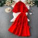 Heavy Duty Rhinestone Embellished Button Down Mesh Lantern Sleeve Two Piece Set Cross Border Trade Design Long Skirt Included_ecoleips.com