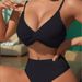 Women's Clothing New Sexy Solid Color Swimsuit Women's High Waist Backless Bikini_ecoleips.com