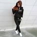 Women's Fleece Hooded Sweatshirt & Jogger Pants Set - Cozy Winter Loungewear With Print Design Fashion Trends_ecoleips.com