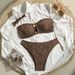 Women's Clothing Modern Stripe Bikini Set Two-Piece Swimsuit Trendy Color Block Beachwear For Women_ecoleips.com