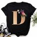 A B C D E English Alphabet Print T Shirt Women New Summer Couples Lovers Female T-Shirt Harajuku Casual Black Tops Tshirts_ecoleips.com