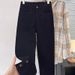 Plus-size Black Straight-leg Jeans Women, New Spring 2026 Model, Slimming High-waisted Stretchy Cropped Cigarette Pants_ecoleips.com