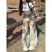 Women's Clothing Hot Girl Retro Distressed Ripped Wide Leg Jeans Women's High Waist Loose Slim Straight Trousers Trendy_ecoleips.com