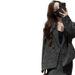 2025 Spring New Shiny Blazer For Women With High-Waisted Slimming Slit Skirt Two-Piece Set_ecoleips.com