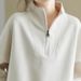 K Half-zipped Turtleneck Sweatshirt For Women; Fashionable Long-sleeved Pullover Casual Top For Women; Loose Plus-size Women' Wear For Outerwear_ecoleips.com