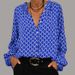 New Women's Spring V-Neck Long Sleeve Stylish Elegant Printed T-Shirt Shirt_ecoleips.com