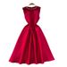 Women's Clothing Elegant Sleeveless A-Line Dress – Crystal Neckline & Flared Hem (S-XXL)_ecoleips.com