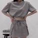 AC323 European And American 2024 Autumn New Cross-Border Women's Long-Sleeve Cropped Pocket Loose T-Shirt Short Skirt_ecoleips.com
