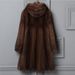 Luxury Faux Fur Coat With Hood, Long Winter Coat For Women, Elegant Outerwear, Deep Brown, Plus Size Available_ecoleips.com