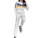Women's Clothing New Slim Fit Fashionable Rainbow Fashion Running Two Piece Suits For Women_ecoleips.com