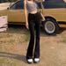 Black High-Waisted Slimming Flared Jeans For Women, Spring And Autumn 2025 New Elastic Petite Nine-Point Bootcut Pants_ecoleips.com