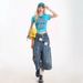Women's Clothing Cow Embroidered Denim Cropped Pants For Women Loose Straight Leg Casual Versatile Wide Leg Trousers Summer Fashion_ecoleips.com