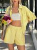Summer Fashion Women's Casual Loose Shorts With Pockets Striped Design Early Autumn Suit Top Women's Clothing_ecoleips.com