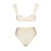 Women's Clothing White 3D Flower Bikini Simple Fashion Swimsuit Stock With Chest Pad No Steel Support_ecoleips.com