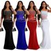 Women's Clothing Suspenders Solid Color Straight Tribute Stitching Polyester Mesh Hot Diamond Evening Dress Hip Dress Female_ecoleips.com