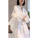 White Breathable Cotton And Linen Sunscreen Long-sleeved Shirt Women's Summer Thin Lazy Style Loose And Thin Casual Versatile Top_ecoleips.com