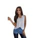European And American Foreign Trade Casual Loose Women's Clothing V-neck Sleeveless Solid Color Tank Top For Plus-size_ecoleips.com