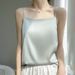 2025 Spring Summer Silk Satin Women New Short Slim Off-Shoulder Sleeveless Elegant Inner Wear Top Camisole_ecoleips.com