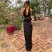Elegant French Style Halter Neck Backless Gown With Cummerbund | Formal Evening Dress For Women_ecoleips.com