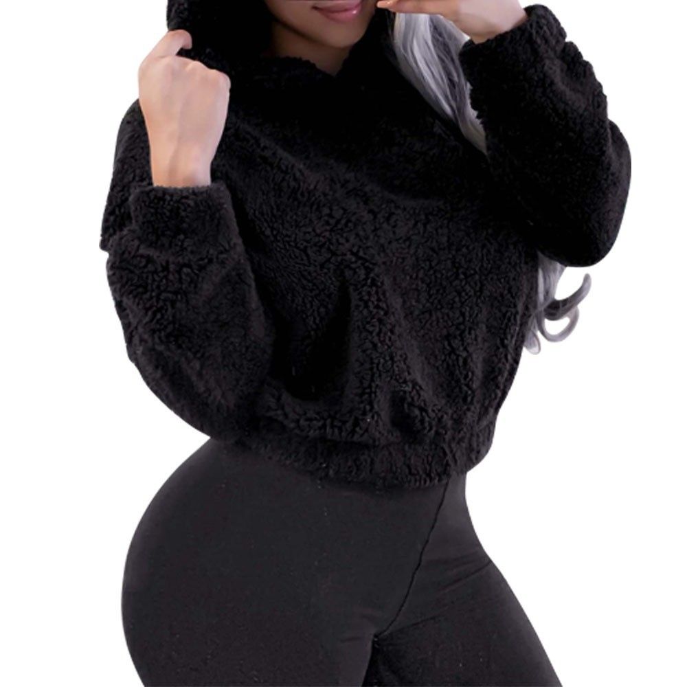 Cozy Fleece Hoodie With Bunny Ears - Soft Warm Pullover Sweatshirt For Women & Men, Streetwear Fashion, Loose Fit, Short Length, Long Sleeve_ecoleips.com