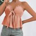 Women's Clothing New Sexy Tube Top With Waist Ruffles And Ultra Short Sleeveless Vest_ecoleips.com