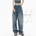 KEN STUDIO 2024 New Spring/Summer Blue Jeans For Women, Loose Straight Wide-Leg Trousers_ecoleips.com