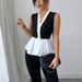 Women's Clothing Sleeveless Shirt Commuter Style Two Piece Cardigan Shirt_ecoleips.com