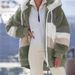 Cozy Fleece Hooded Jacket For Women - Oversized Winter Coat With Soft Plush Fabric, Streetwear Fashion, Multiple Colors & Extended Sizes (S-8XL)_ecoleips.com