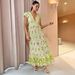 Women's Sexy Fashion Linen Ruffled Maxi Dress Long Elegant Gown for Women Casual Comfortable Summer Dress_ecoleips.com