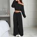 Women's Off-Shoulder Sweater Set - Long Sleeve Knit Top & Lounge Pants (S-XXL) | Casual Streetwear In 7 Colors_ecoleips.com