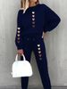 Women's Fashion Gradient Heart Print Two Piece Set Casual Trendy Autumn Winter Crew Neck Sweatshirt_ecoleips.com