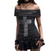 Summer Women's Striped Off-the-Shoulder Top European American Style Short Sleeve Street Fashion Sexy Hot Cross Border Wholesale_ecoleips.com