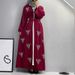 Muslim Dress Women Elegant Pearl-Embellished Muslim Abaya – Modest Long Dress With Luxurious Details For Women_ecoleips.com