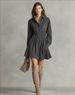 Women's Autumn Winter Suede Flannel Long Sleeve Button Down Shirt Dress With Princess Style, Mid-Length, Casual & Elegant For Travel, Leisure_ecoleips.com