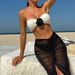 Women's Clothing Color Matching Sexy New Rose Three Piece Mesh Long Skirt Swimsuit Bikini_ecoleips.com