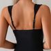 2025 European American Style One Piece Bikini Swimsuit Women Slimming Solid Color Regular Fit for Vacations Hot Springs_ecoleips.com
