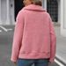Women's Clothing Cozy Fleece Jacket With Oversized Lapel & Zip Pockets – Soft & Warm Women's Outerwear, Loose Fit, Long Sleeve, Streetwear Fashion_ecoleips.com