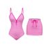 Trendy Checkered One-Piece Swimsuit – Modest Flounce Skirt Bikini For Women (Summer Edition)_ecoleips.com