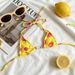 Three Piece Women's Printed Bikini Set Halter Neck Sexy Thong Swimsuit Two Piece_ecoleips.com