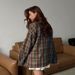 Verve Summer New Plaid Style Versatile Casual Turn-down Collar Long Sleeve Cardigan Shirt Polyester Cotton Blouse For Women_ecoleips.com