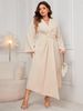 Women's Clothing New Long Sleeved Dress Temperament Waist Slim Irregular Cut Long Skirt_ecoleips.com