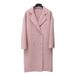 European Style Wool For Women Pink Elegant Mid-Length Double-Sided Woolen Coat 2024 Cocoon Shape_ecoleips.com