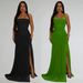 Women's Clothing Summer Mesh Sexy Slit Solid Color Dress_ecoleips.com