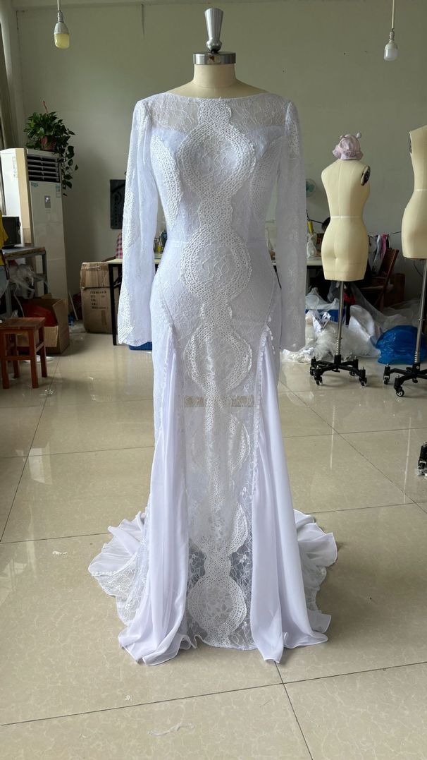 Women’s Clothing New White Lace Slim Fit High End Dress Fairy Temperament Banquet Dress High End Long_ecoleips.com