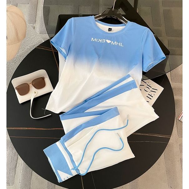 Women's Clothing New Summer Style Fashionable And Stylish Short Sleeved High Waist Wide Leg Pants Casual Two Piece Suit_ecoleips.com