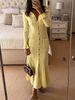 Aria Basics Aria Basics European American Cross-border French-style Lapel Slim-fit Solid Color Elegant Knitted Long Dress For Women In_ecoleips.com